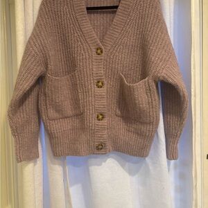 Zara Mauve Button-Up Cardigan